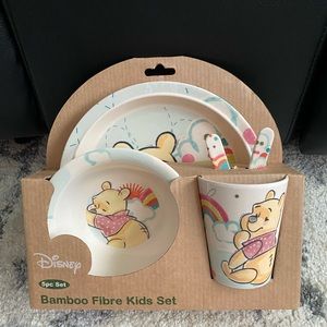 Disney Rise and Shine Winnie The Pooh 5pc Bamboo Fibre Kids Set